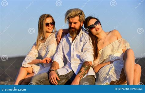 summer holidays relations friendship romance trio lovers free relationship threesome concept