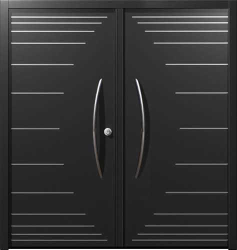An Image Of Two Black Double Doors