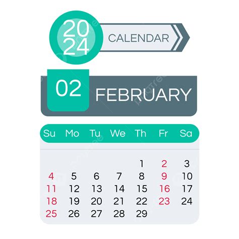2024 Mes Calendario Febrero Simple Azul Y Blanco PNG 2024 Mes