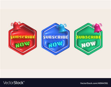 3d Subscribe Icon Subscribe Button Element Vector Image