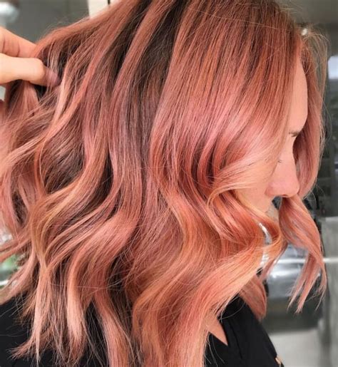 Pink And Peachy Hair Color With Curls Peachy Hair Color Peach Hair