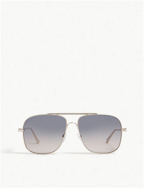 Tom Ford Ft0669 Pilot Frame Sunglasses In Gold Metallic For Men Lyst