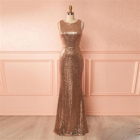 Gold prom dresses 2021, homecoming dresses, short & long rose gold evening gowns. 2018 Rose Gold Sequin Sleeveless Mermaid Prom Dress,Formal ...