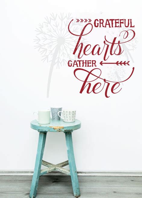 Grateful Hearts Gather Here Fall Wall Decals Quotes Vinyl Sticker For