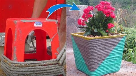I already have a few companies as competitors, million dollar companies. Easy and beautiful | Making Flower Pots from Rope & Cement | DIY cement at home - YouTube
