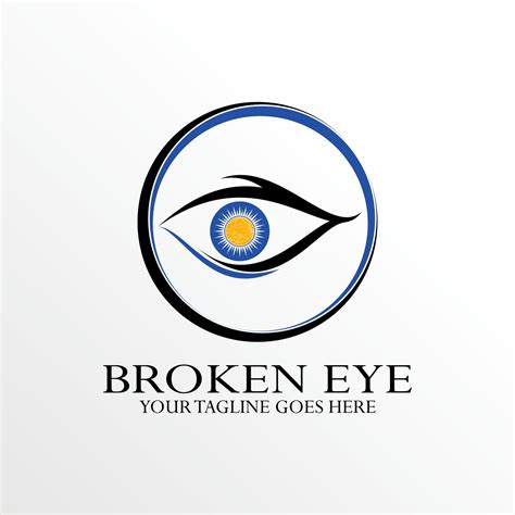 Simple And Unique Broken Or Retina Eye In Line Art Image Graphic Icon