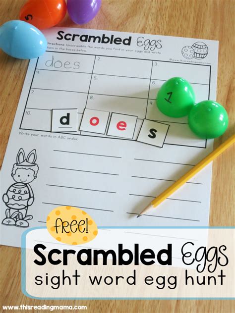 Green Eggs And Hamscrambled Sight Words By Kindergarten Kupcakes Word