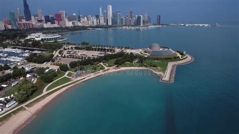 Aerial Shoreline View Of Lake Michigan In Chicago Illinois Stock Image