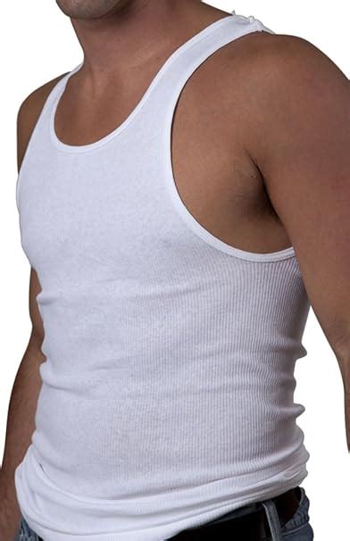 Pack Men S Designer Interlock Ribbed Vests Fitted Singlets Gym