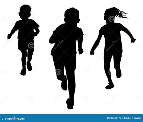 Silueta De Niños Corriendo Ilustración Vectorial Ilustración Del