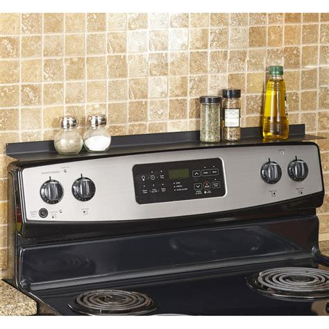 Magnetic Instant Stove Top Shelf For Kitchen Organization Black