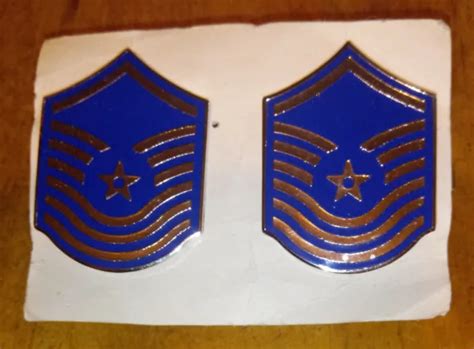 Usaf Air Force Sr Master Sergeant Rank Insignia Vintage Pin Badge