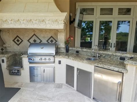Gorgeous New Outdoor Kitchen With Granite Creative Outdoor Kitchens