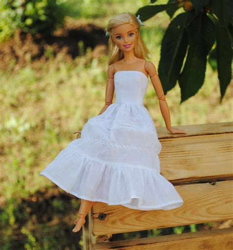 Barbie Doll White Dress Barbie Summer Clothes Etsy