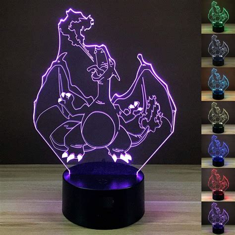 Buy 3d Led Charizard Optical Illusion Night Lightztop 7 Color Change