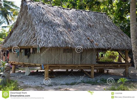 A Tropical Island Village House On Fanning Island Stock Photo Image