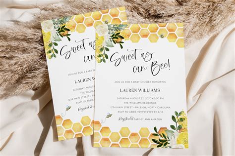 Sweet As Can Bee Baby Shower Invitation Bee Baby Shower Etsy