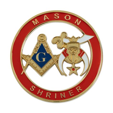 Mason Shriner Masonic Auto Emblem Red And Gold3 Etsy