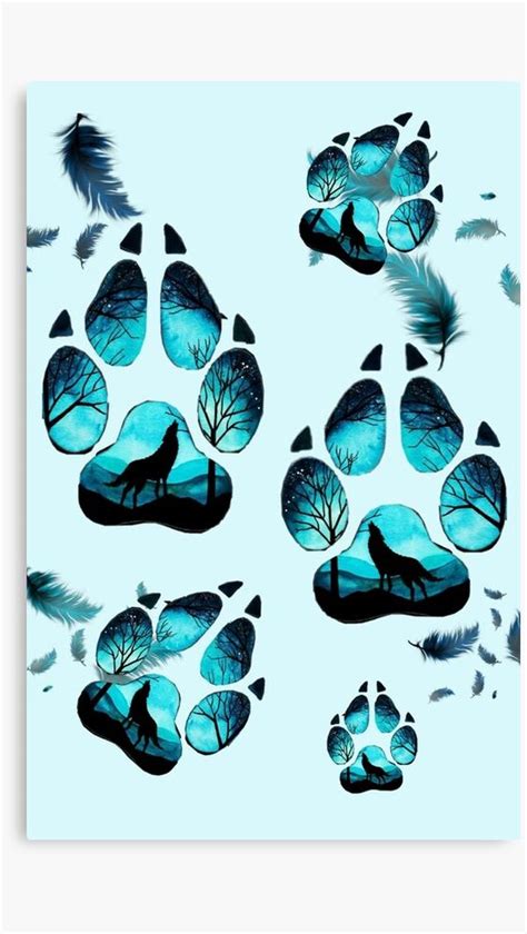 Wolf Paw Prints Design On Many Products On My Redbubble Shop Pinterest