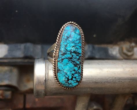 Simple Turquoise Ring For Women Size Navajo Native American Indian