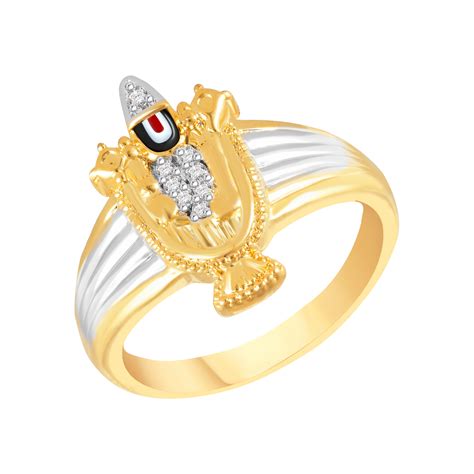 Buy VK Jewels Tirupati Balaji Gold And Rhodium Plated Alloy Ring For Men Made With Cubic