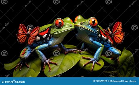 Solo Untamed Wildlife with Dark Background Generated by AI Tool Stock