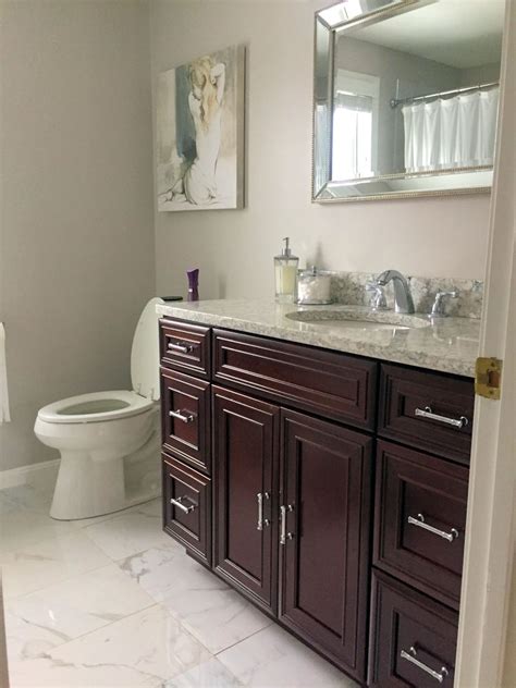 Master vanity with upper cabinet layout tutorial; Carole Kitchen & Bathroom Vanity Photos, Vanity Cabinets ...
