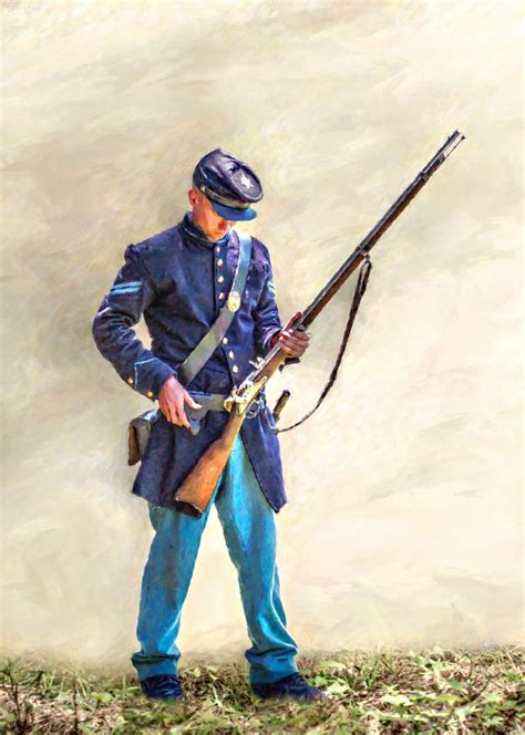 Union Civil War Soldier Reloading By Randy Steele Civil War Artwork