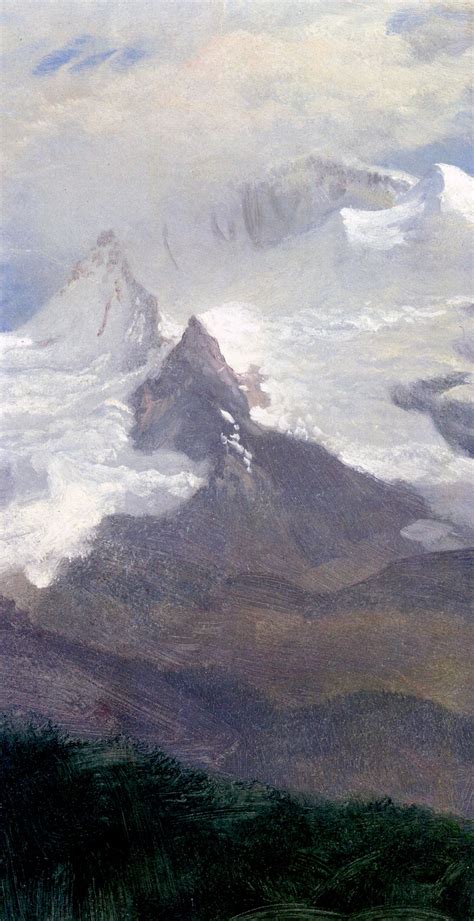 The Athenaeum Cloud Study With Mountain Peaks Albert Bierstadt