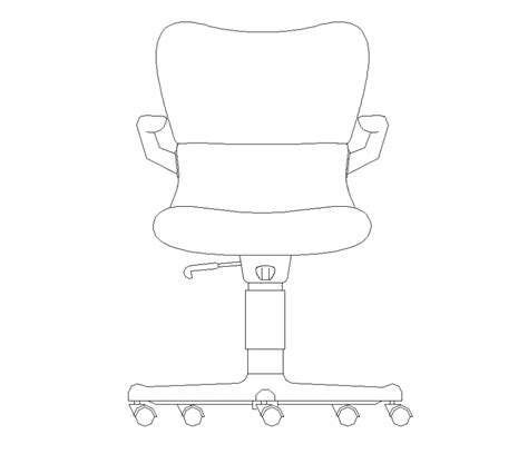 Revolving Chair Detail Elevation Cad Furniture Layout 2d View Autocad