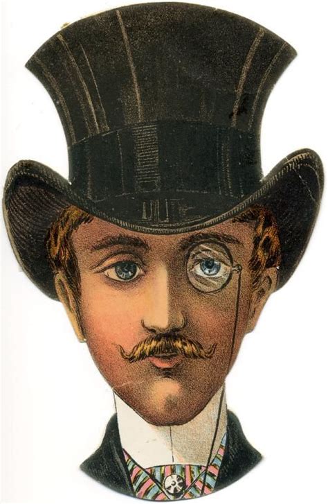 Man In Top Hat And Monocle Top Hat Drawing Vintage Illustration