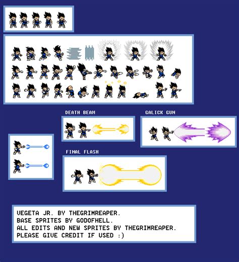 Vegeta Jr Lsw Sprite Sheet By Thegrimreaper By Thegrimreaper000 On