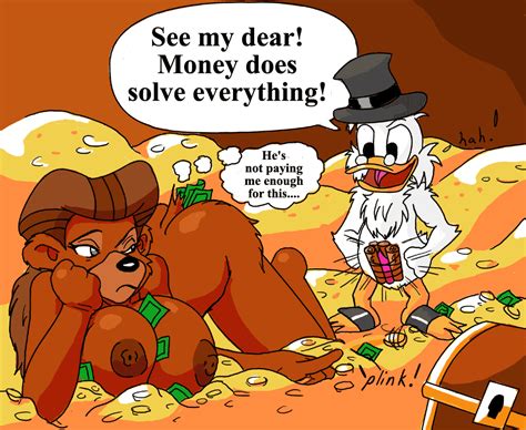 Rule 34 Anthro Bear Bird Breasts Brown Fur Chest Dialog Disney Duck Ducktales English Text