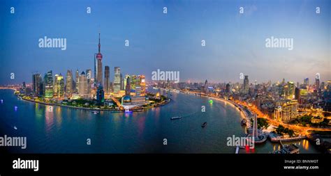 China Shanghai Town City Blocks Of Flats High Rise Buildings City