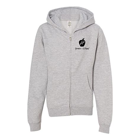Independent Trading Co Midweight Full Zip Hoodie Youth Screen 142300 Y S