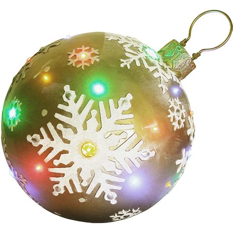 Fraser Hill Farm 15 Ft 24 Light Led Gold Ball Ornament With Snowflake