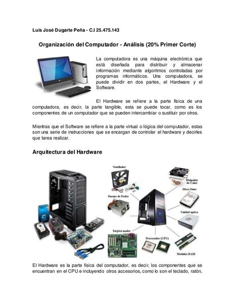 Organización Del Computador Análisis De La Estructura De Un Computa