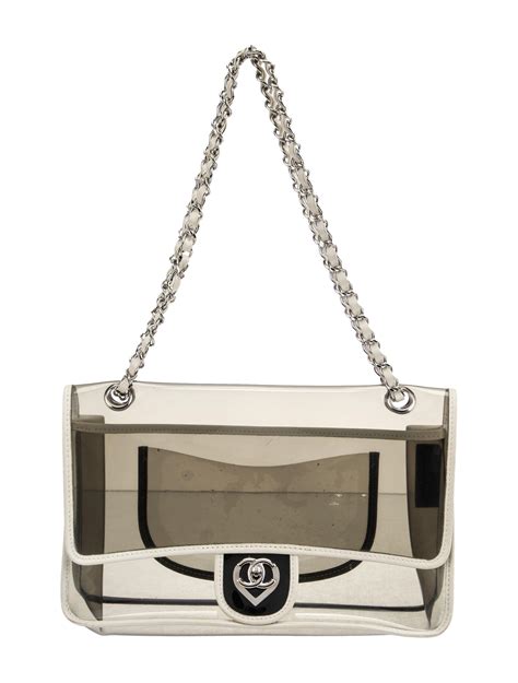 Chanel Pvc Naked Single Flap Bag Clear Shoulder Bags Handbags