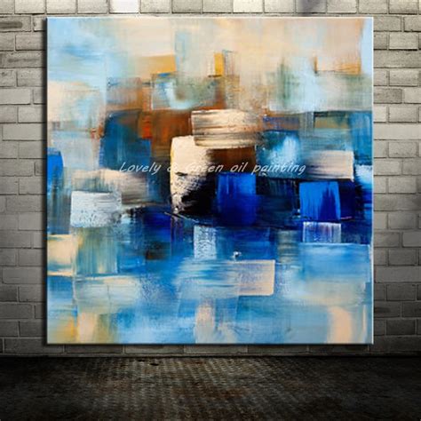 Frameless Pictures 100 Hand Painted Color Block Oil Painting On Canvas Modern Abstract Wall Art