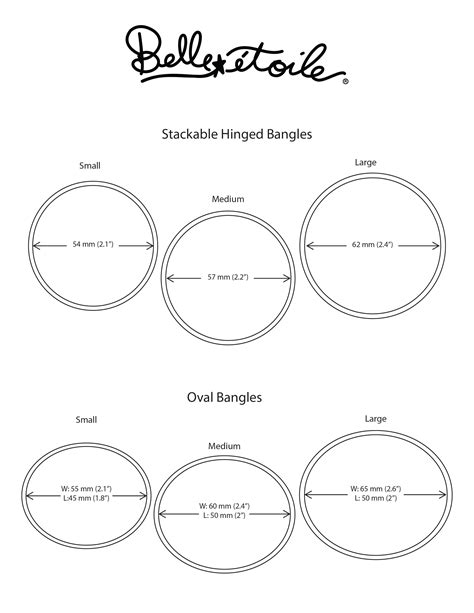 Bangle Size Chart