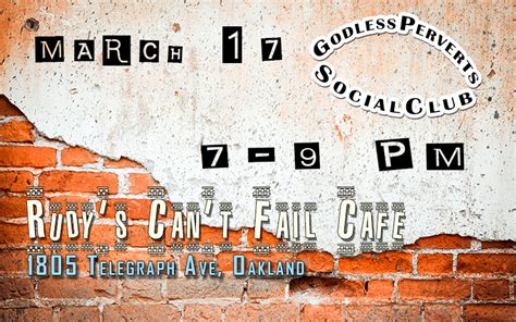 Godless Perverts Social Club In Oakland Thursday March 17 Greta