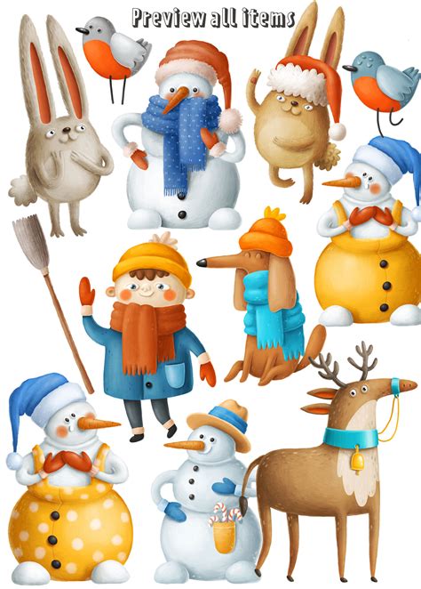 Collection Of Winter Characters By Ankle