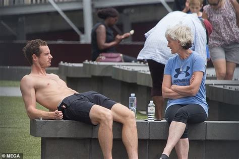 Andy Murray Sunbathes While Talking To Mother Judy After Emotional