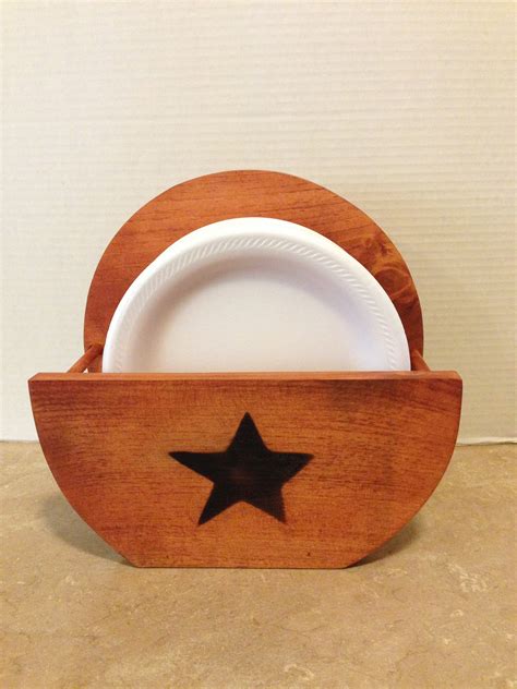 Paper Plate Holder Primitive Star Wooden Plate Holder Country Decor