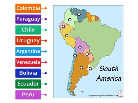South American Spanish Speaking Countries Labelled Diagram