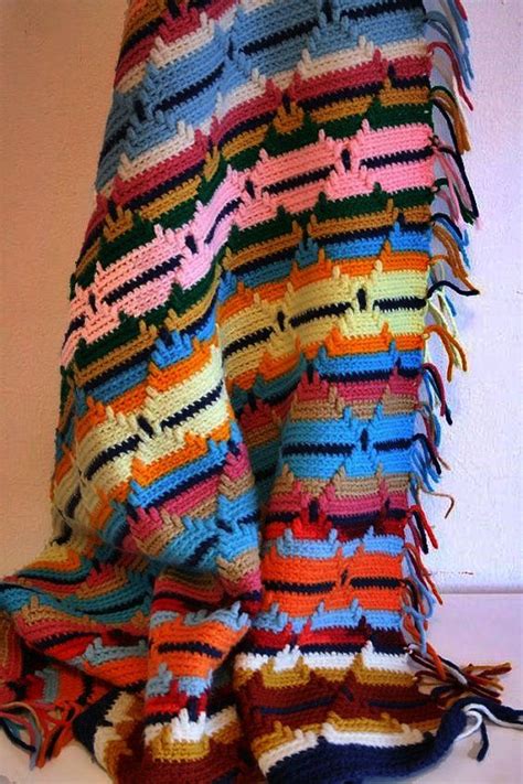 Crochet Navajo Indian Diamond Patterns Crochet Throw Blanket Crochet