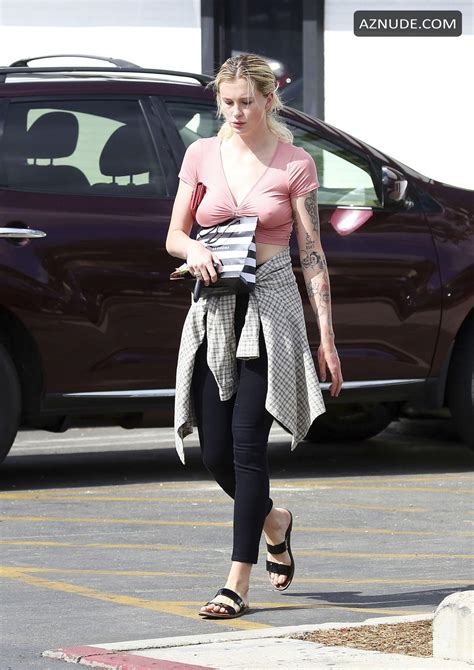 Ireland Baldwin Braless Seen In A Pink T Shirt While Shopping At Sephora In Los Angeles Aznude