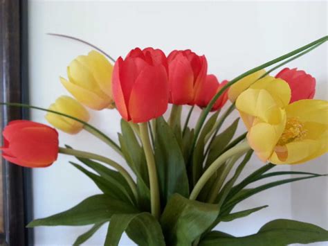 Shop Mixed Tulip Silk Flower Arrangement At Petals Tulips Arrangement