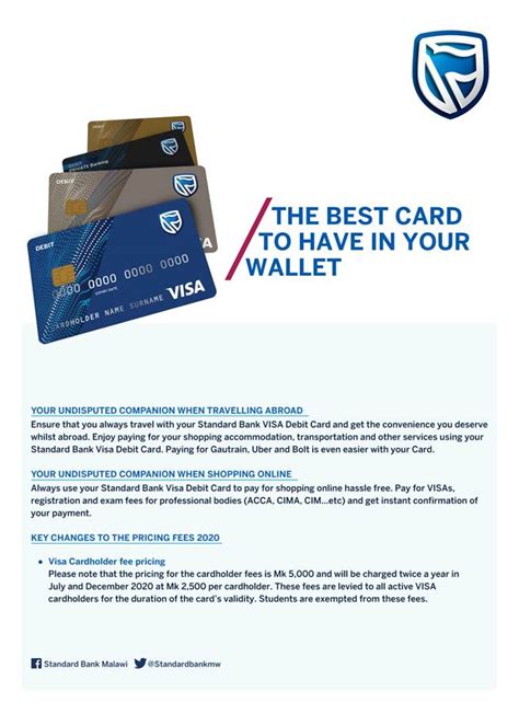 At standard bank our dream is that everyone's dreams can be. STANDARD BANK REVISES VISA CARDHOLDER FEES - Malawi's ...