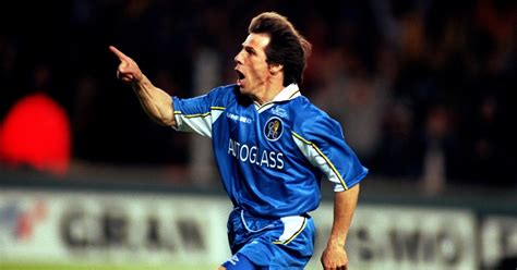 chelsea s gianfranco zola celebrates after scoring against stuttgart in the uefa cup winners